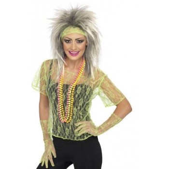 Green Lace 80s Outfit ADULT HIRE